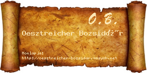 Oesztreicher Bozsidár névjegykártya